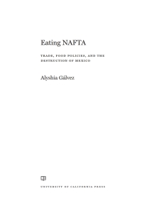 Imagen de portada: Eating NAFTA 1st edition 9780520291805