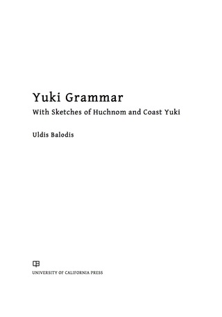 Cover image: Yuki Grammar 1st edition 9780520292192