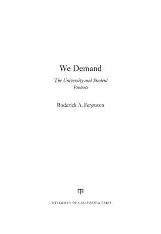 Cover image: We Demand 1st edition 9780520293007