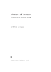 Cover image: Identity and Territory 1st edition 9780520293601