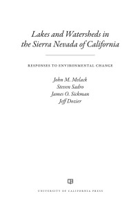 Cover image: Lakes and Watersheds in the Sierra Nevada of California 1st edition 9780520278790