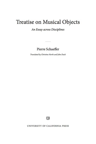 Imagen de portada: Treatise on Musical Objects 1st edition 9780520294301