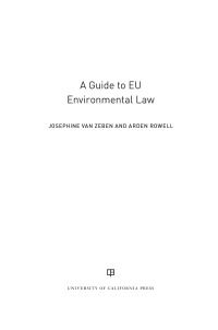 表紙画像: A Guide to EU Environmental Law 1st edition 9780520295216