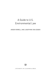 Cover image: A Guide to U.S. Environmental Law 1st edition 9780520295230