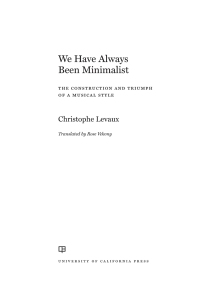 Cover image: We Have Always Been Minimalist 1st edition 9780520295261