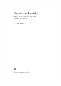 Cover image: Manufactured Insecurity 1st edition 9780520295667
