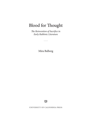 Imagen de portada: Blood for Thought 1st edition 9780520401419