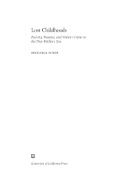 Imagen de portada: Lost Childhoods 1st edition 9780520296701