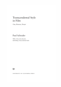 Transcendental Style in Film by Paul Schrader - Paper