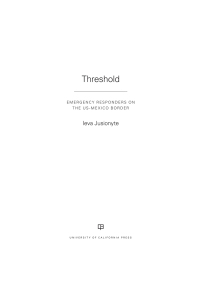 Cover image: Threshold 1st edition 9780520297180