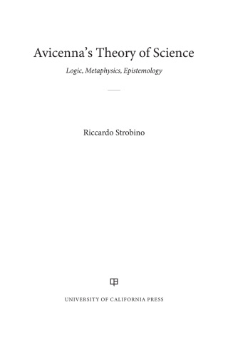 Cover image: Avicenna's Theory of Science 1st edition 9780520297470