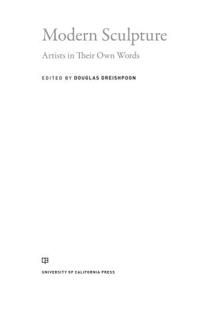 Cover image: Modern Sculpture 1st edition 9780520297494