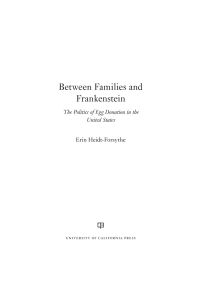 Cover image: Between Families and Frankenstein 1st edition 9780520298194