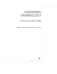 صورة الغلاف: Gendering Criminology 1st edition 9780520298286