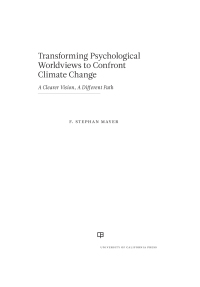 Cover image: Transforming Psychological Worldviews to Confront Climate Change 1st edition 9780520298460