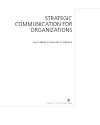 表紙画像: Strategic Communication for Organizations 1st edition 9780520298521
