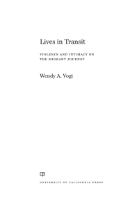 Imagen de portada: Lives in Transit 1st edition 9780520298552