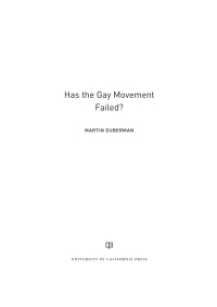 Titelbild: Has the Gay Movement Failed? 1st edition 9780520351349