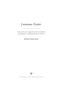 Cover image: Luminous Traitor 1st edition 9780520298880