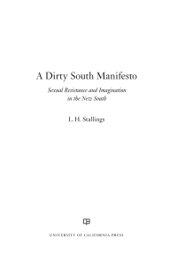 Cover image: A Dirty South Manifesto 1st edition 9780520299498