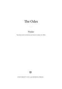 Omslagafbeelding: The Odes 1st edition 9780520300002