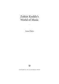 صورة الغلاف: Zoltan Kodaly's World of Music 1st edition 9780520300040