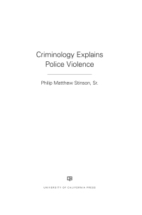 Cover image: Criminology Explains Police Violence 1st edition 9780520300088