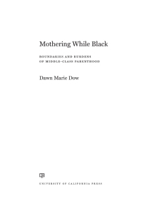 Cover image: Mothering While Black 1st edition 9780520300316