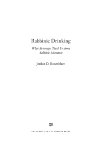Omslagafbeelding: Rabbinic Drinking 1st edition 9780520300439