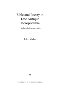 Cover image: Bible and Poetry in Late Antique Mesopotamia 1st edition 9780520302860