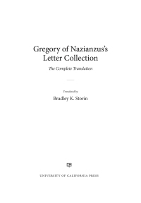 Cover image: Gregory of Nazianzus's Letter Collection 1st edition 9780520304123