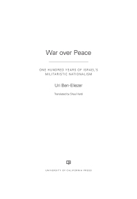Imagen de portada: War over Peace 1st edition 9780520304345