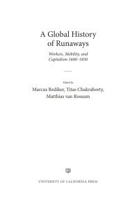 Cover image: A Global History of Runaways 1st edition 9780520304369