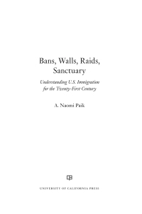 Imagen de portada: Bans, Walls, Raids, Sanctuary 1st edition 9780520305113