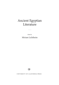 Titelbild: Ancient Egyptian Literature 1st edition 9780520305847