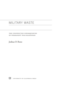 Cover image: Military Waste 1st edition 9780520316027