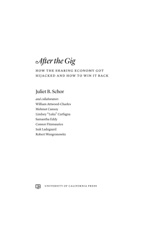 Cover image: After the Gig 1st edition 9780520385672