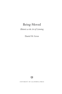 صورة الغلاف: Being-Moved 1st edition 9780520340466