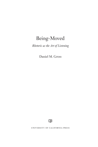 Imagen de portada: Being-Moved 1st edition 9780520340466