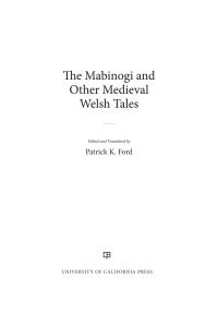 Cover image: The Mabinogi and Other Medieval Welsh Tales 2nd edition 9780520309586