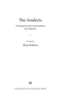 Titelbild: The Analects 1st edition 9780520343290