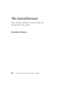 Cover image: The End of Burnout 1st edition 9780520391529