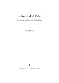 Cover image: In Stravinsky's Orbit 1st edition 9780520344426