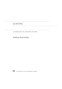 Cover image: Leaving 1st edition 9780520344464