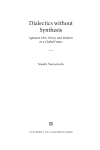 Titelbild: Dialectics without Synthesis 1st edition 9780520351790