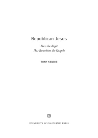 Cover image: Republican Jesus 1st edition 9780520356238