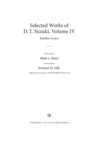 Cover image: Selected Works of D.T. Suzuki, Volume IV 1st edition 9780520269187