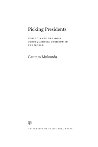 Cover image: Picking Presidents 1st edition 9780520379992