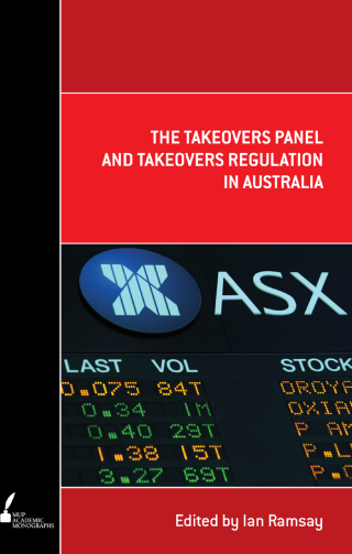 Cover image: Takeovers Panel and Takeovers Regulation in Australia 9780522858396