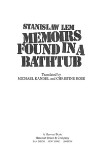 Cover image: Memoirs Found in a Bathtub 9780156585859